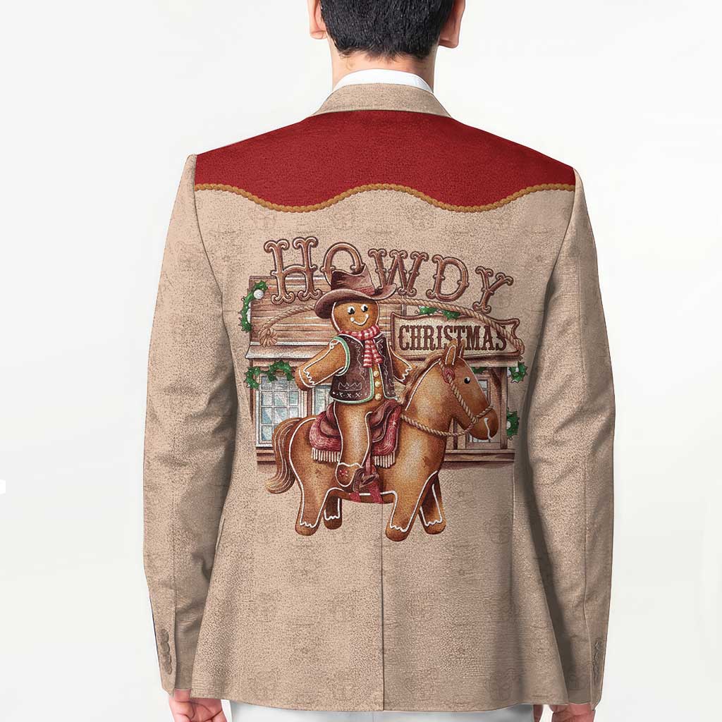 Western Yoke Blazer Gingerbread Howdy Christmas - Wonder Print Shop
