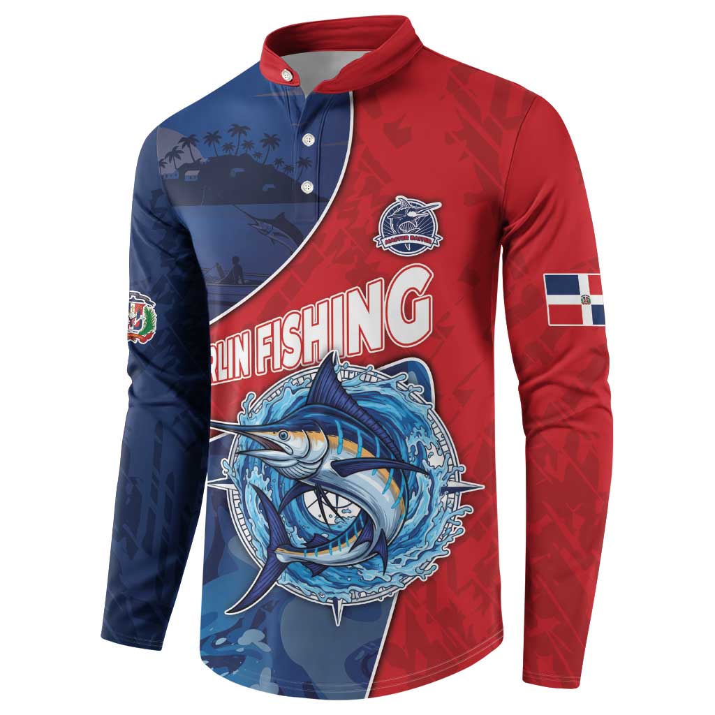 Dominican Republic Fishing Button Sweatshirt Caribbean Master Baiter - Wonder Print Shop