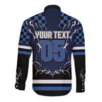 Custom Hockey Long Sleeve Button Shirt Tribal Strike