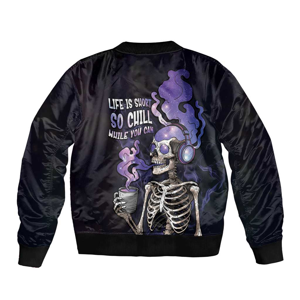 Skull Bomber Jacket Mentally Ill But Totally Chill