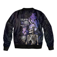 Skull Bomber Jacket Mentally Ill But Totally Chill