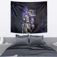 Skull Tapestry Mentally Ill But Totally Chill