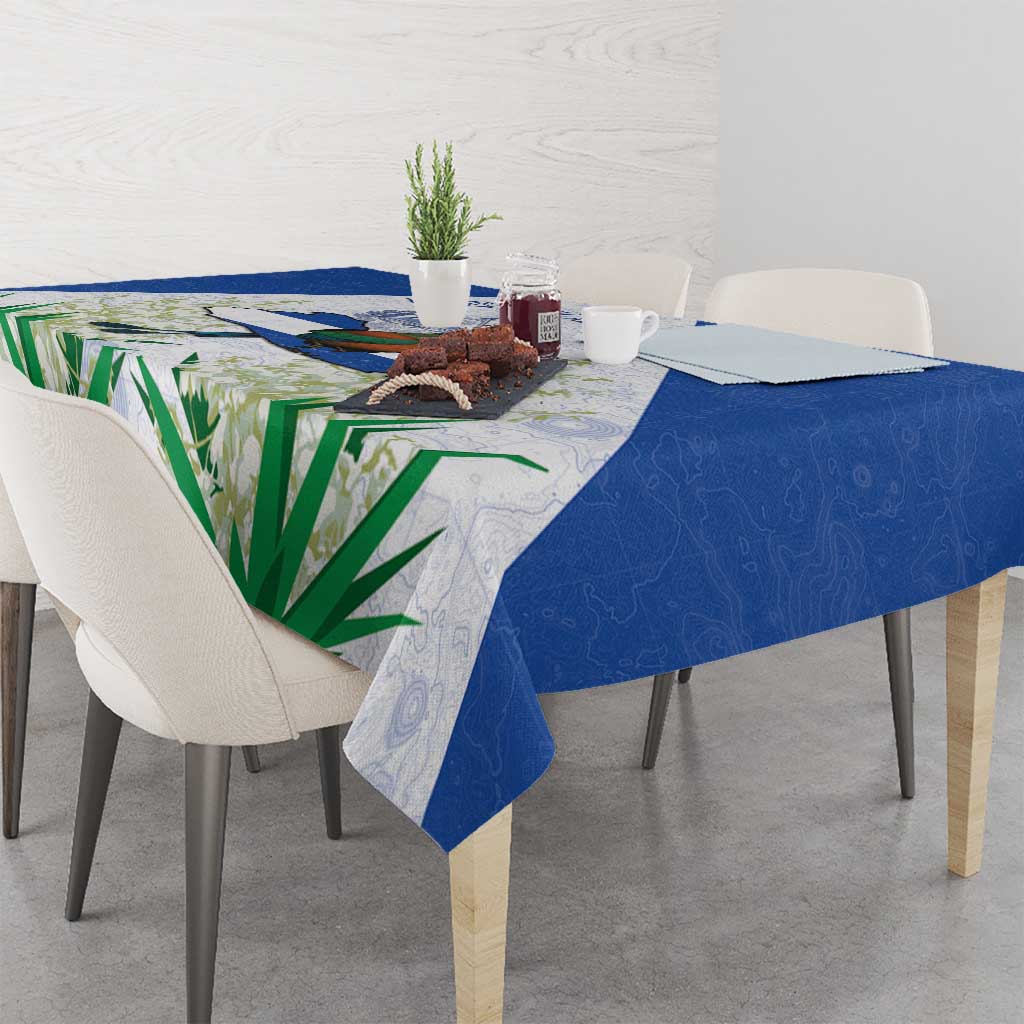 El Salvador Tablecloth Torogoz Bird Map