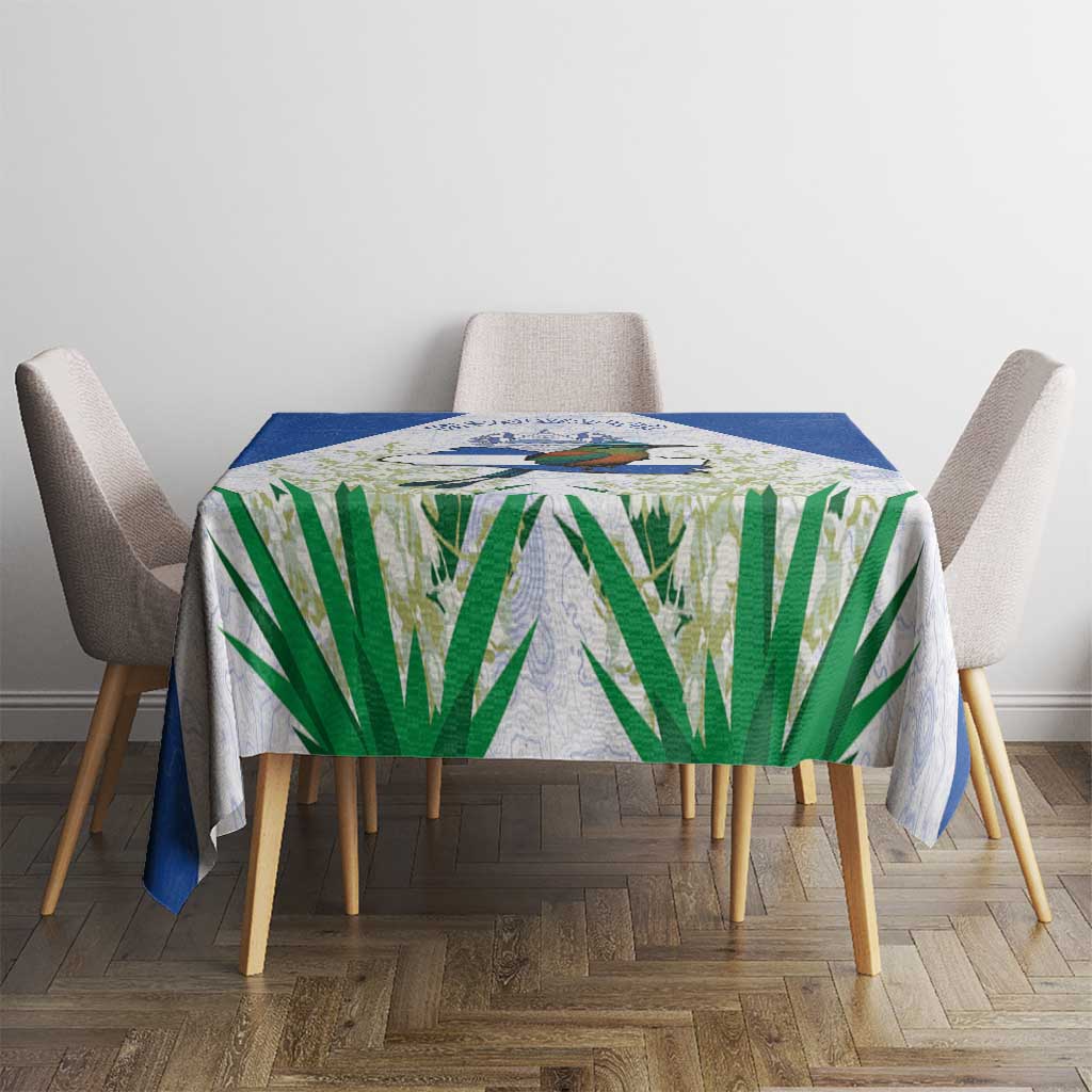 El Salvador Tablecloth Torogoz Bird Map