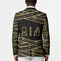 Egyptian God Ptah Blazer Gold Mummy Wrap Hieroglyphics Patterns