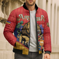 Personalized Armenia Bomber Puffer Jacket Lion As National Symbol - Wonder Print Shop