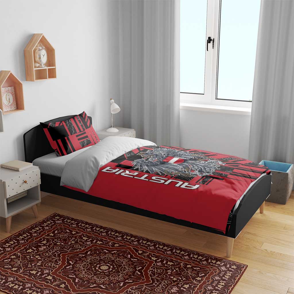 Austria Bedding Set Black Eagle Badge With Patterns - Wonder Print Shop