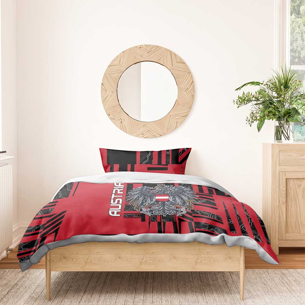 Austria Bedding Set Black Eagle Badge With Patterns - Wonder Print Shop