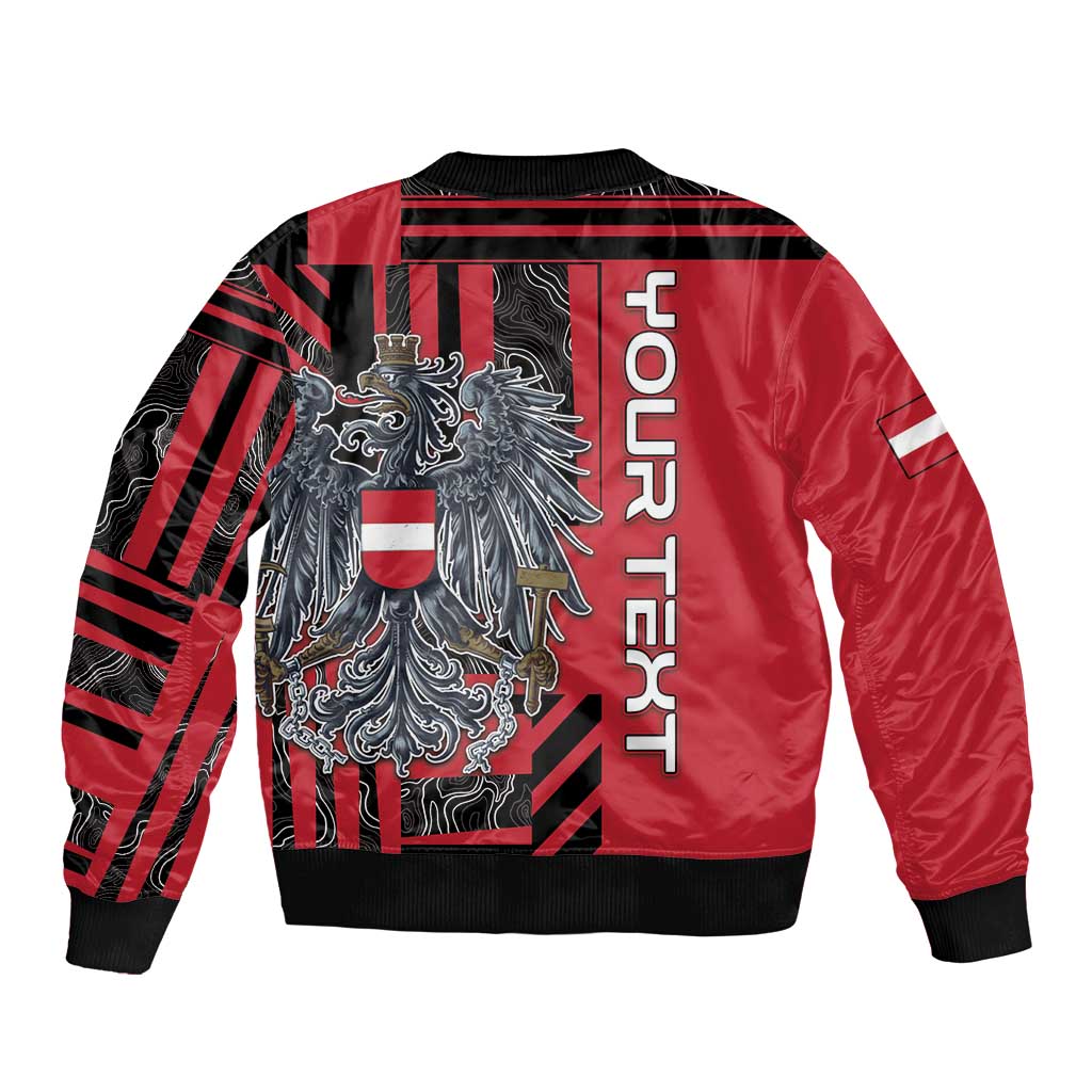 Personalized Austria Bomber Jacket Black Eagle Badge With Patterns - Wonder Print Shop