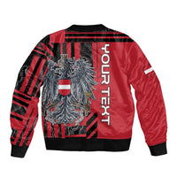 Personalized Austria Bomber Jacket Black Eagle Badge With Patterns - Wonder Print Shop
