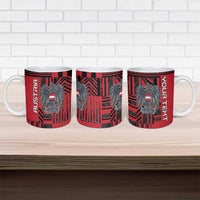 Personalized Austria Ceramic Mug Black Eagle Badge With Patterns - Wonder Print Shop