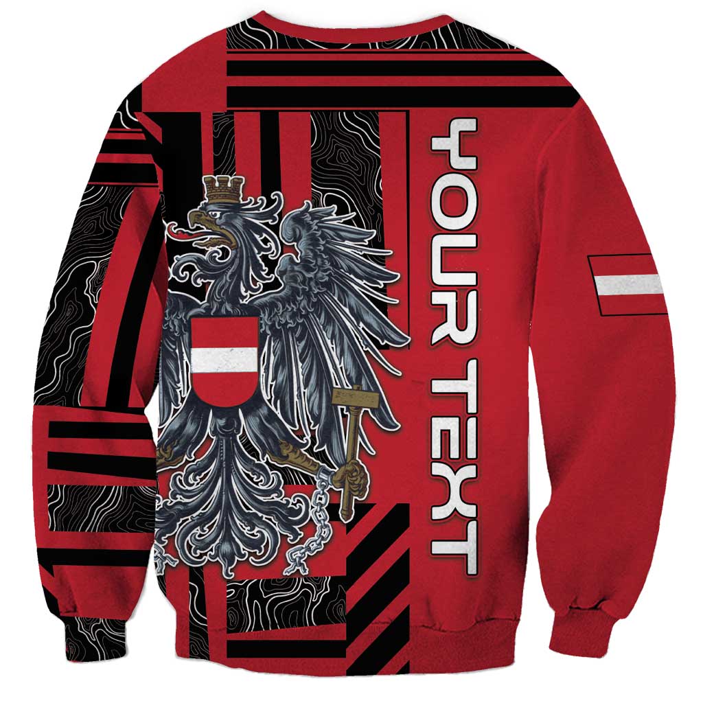 Personalized Austria Sweatshirt Black Eagle Badge With Patterns - Wonder Print Shop