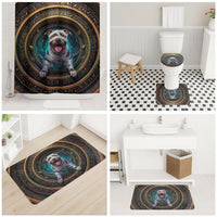 3D Illusion Pitbull Halloween Bathroom Set Mummy Bully Gold Egyptian Portal