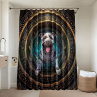 3D Illusion Pitbull Halloween Bathroom Set Mummy Bully Gold Egyptian Portal