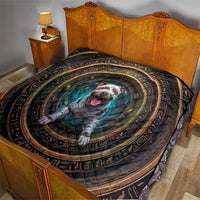 3D Illusion Pitbull Halloween Quilt Mummy Bully Gold Egyptian Portal