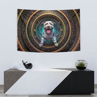 3D Illusion Pitbull Halloween Tapestry Mummy Bully Gold Egyptian Portal