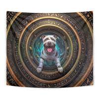 3D Illusion Pitbull Halloween Tapestry Mummy Bully Gold Egyptian Portal