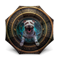 3D Illusion Pitbull Halloween Umbrella Mummy Bully Gold Egyptian Portal