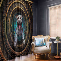 3D Illusion Pitbull Halloween Window Curtain Mummy Bully Gold Egyptian Portal