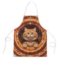 3D Illusion Orange Tabby Cat Halloween Apron Ginger Kitten Vampire Cape Pumpkin Well