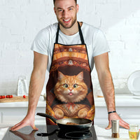 3D Illusion Orange Tabby Cat Halloween Apron Ginger Kitten Vampire Cape Pumpkin Well