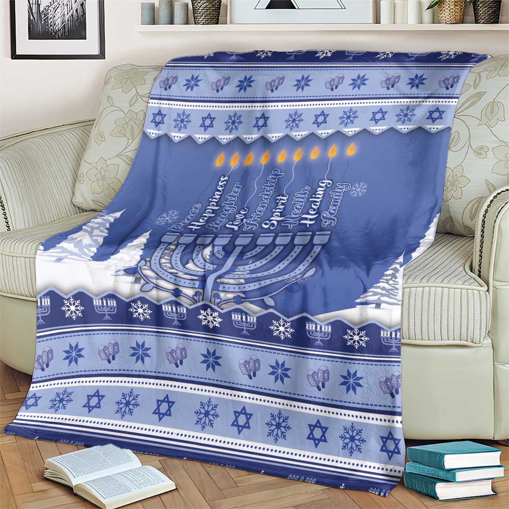 Hanukkah Christmas Blanket Love And Lights - Wonder Print Shop