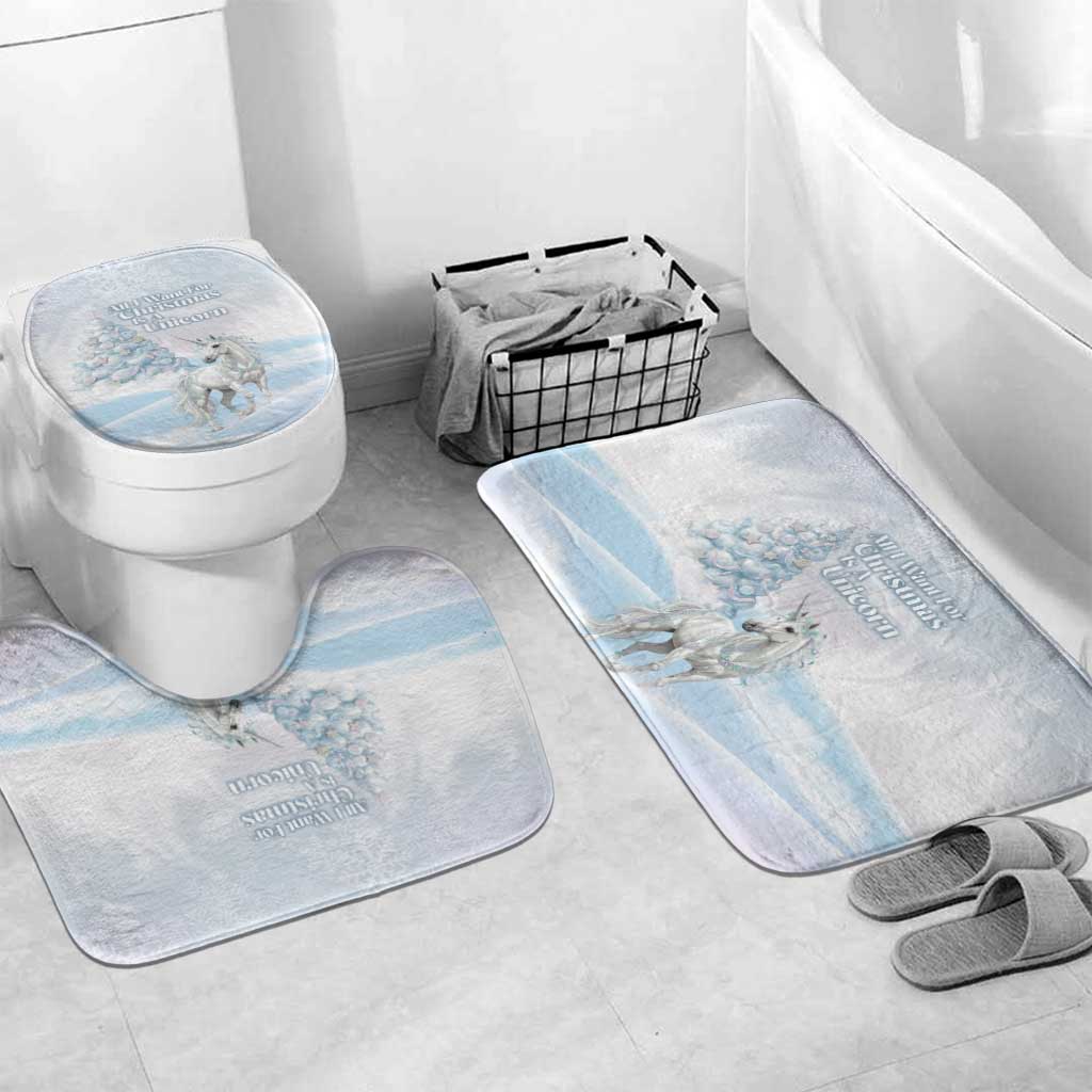 Magical Christmas Bathroom Set Unicorn With Cotton Candy Xmas Tree - Wonder Print Shop