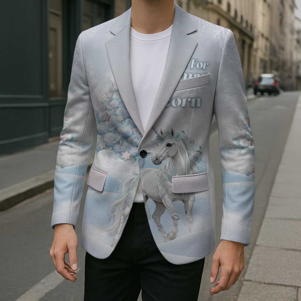 Magical Christmas Blazer Unicorn With Cotton Candy Xmas Tree - Wonder Print Shop