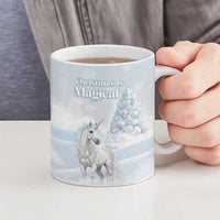 Magical Christmas Ceramic Mug Unicorn With Cotton Candy Xmas Tree - Wonder Print Shop