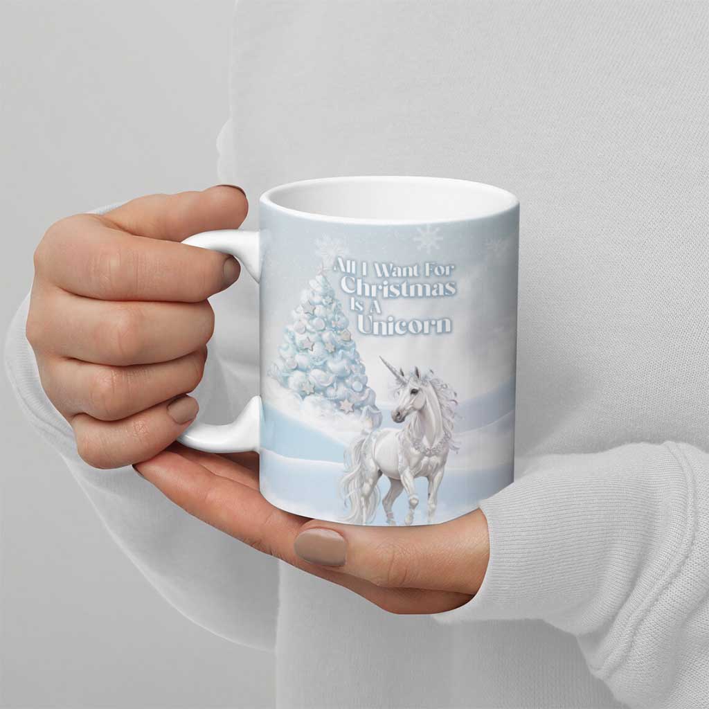 Magical Christmas Ceramic Mug Unicorn With Cotton Candy Xmas Tree - Wonder Print Shop