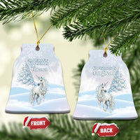 Magical Christmas Ceramic Ornament Unicorn With Cotton Candy Xmas Tree - Wonder Print Shop