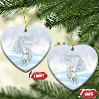 Magical Christmas Ceramic Ornament Unicorn With Cotton Candy Xmas Tree - Wonder Print Shop