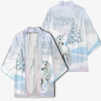 Magical Christmas Kimono Unicorn With Cotton Candy Xmas Tree - Wonder Print Shop