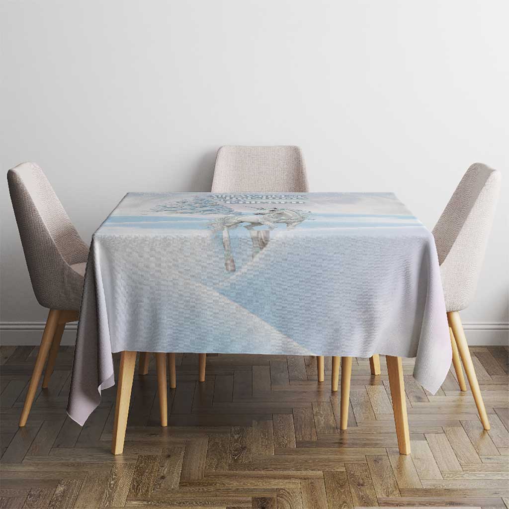 Magical Christmas Tablecloth Unicorn With Cotton Candy Xmas Tree - Wonder Print Shop