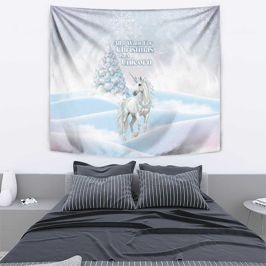 Magical Christmas Tapestry Unicorn With Cotton Candy Xmas Tree - Wonder Print Shop