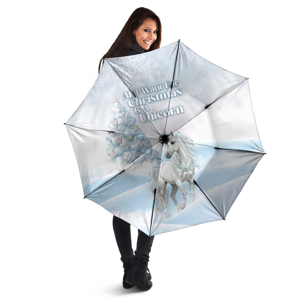Magical Christmas Umbrella Unicorn With Cotton Candy Xmas Tree - Wonder Print Shop