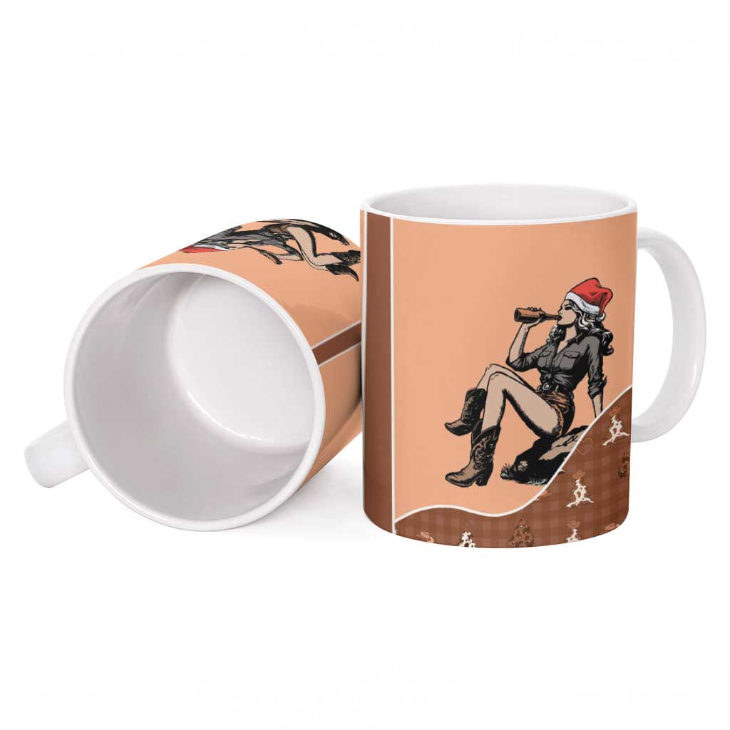 Western Yoke Ceramic Mug Cowgirl Drinking Wine Christmas - Wonder Print Shop