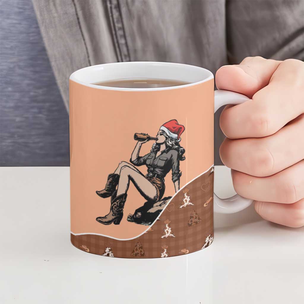 Western Yoke Ceramic Mug Cowgirl Drinking Wine Christmas - Wonder Print Shop