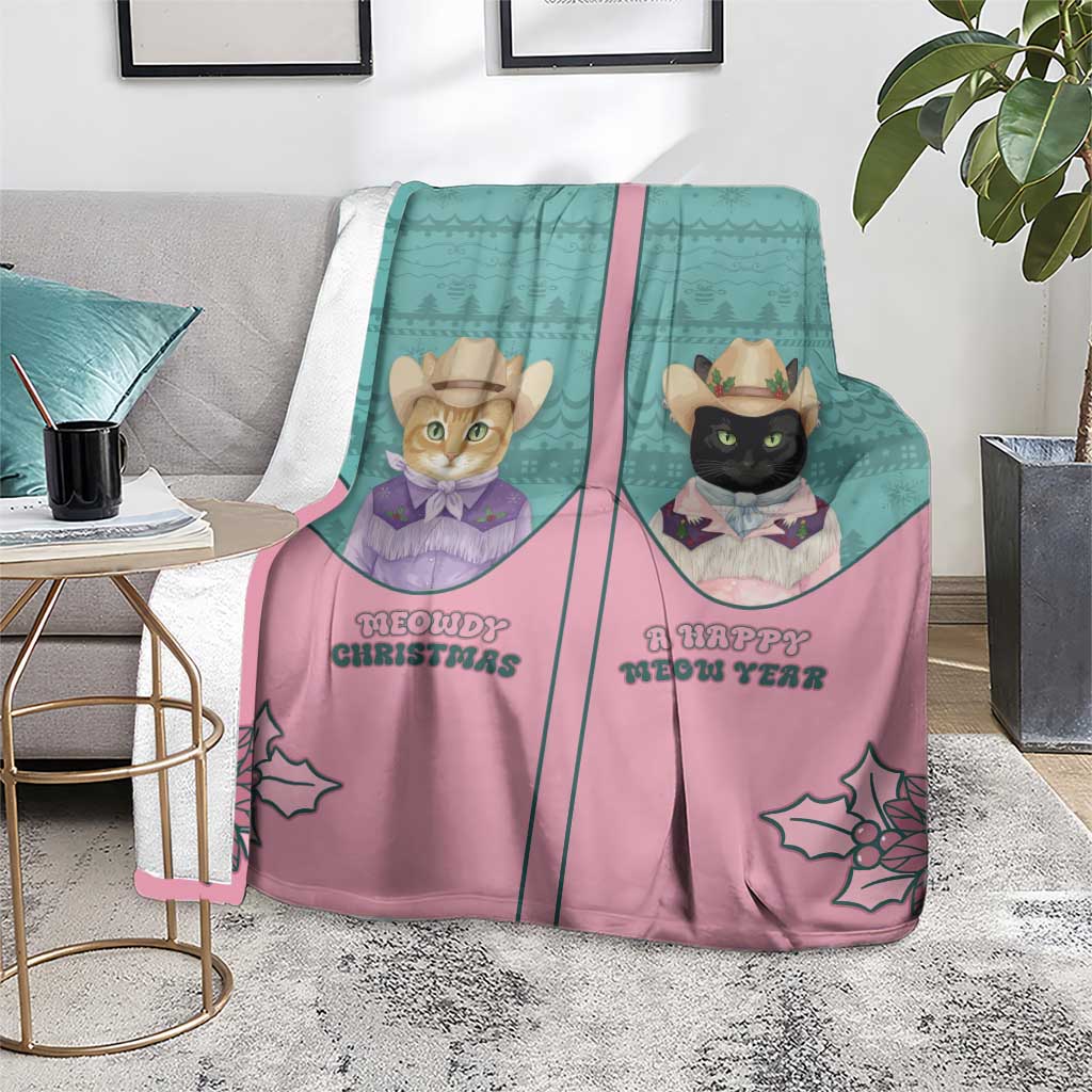 Western Yoke Blanket Meowdy Christmas And A Meow Year - Wonder Print Shop