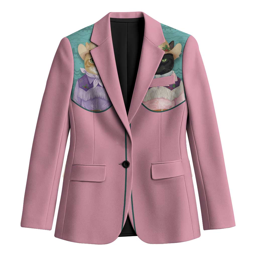 Western Yoke Blazer Meowdy Christmas And A Meow Year - Wonder Print Shop