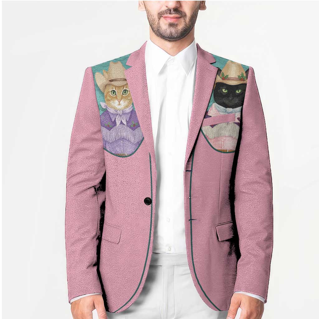Western Yoke Blazer Meowdy Christmas And A Meow Year - Wonder Print Shop
