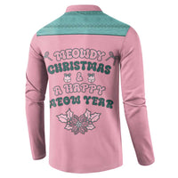 Western Yoke Button Sweatshirt Meowdy Christmas And A Meow Year - Wonder Print Shop