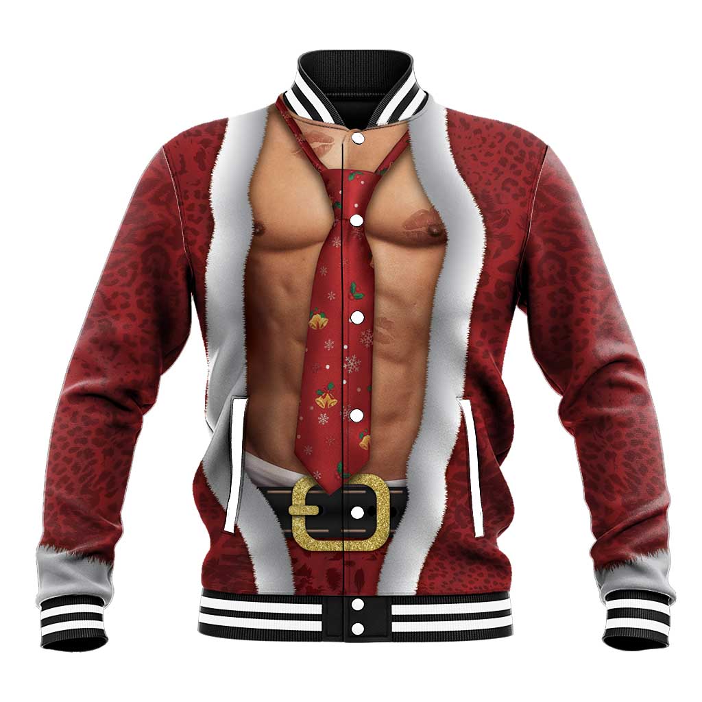 Christmas Costume Baseball Jacket Muscle Santa - Wonder Print Shop