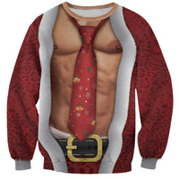 Christmas Costume Sweatshirt Muscle Santa - Wonder Print Shop