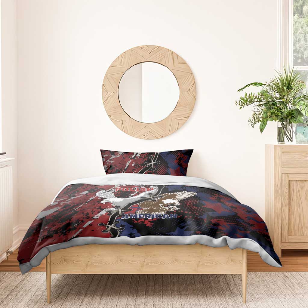 Polish American Heritage Month Bedding Set Eagle With Grunge Style - Wonder Print Shop