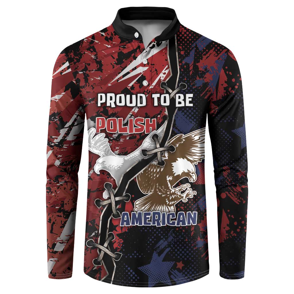 Personalized Polish American Heritage Month Button Sweatshirt Eagle With Grunge Style - Wonder Print Shop