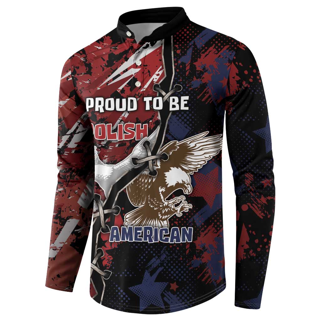 Personalized Polish American Heritage Month Button Sweatshirt Eagle With Grunge Style - Wonder Print Shop