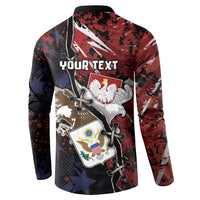 Personalized Polish American Heritage Month Button Sweatshirt Eagle With Grunge Style - Wonder Print Shop