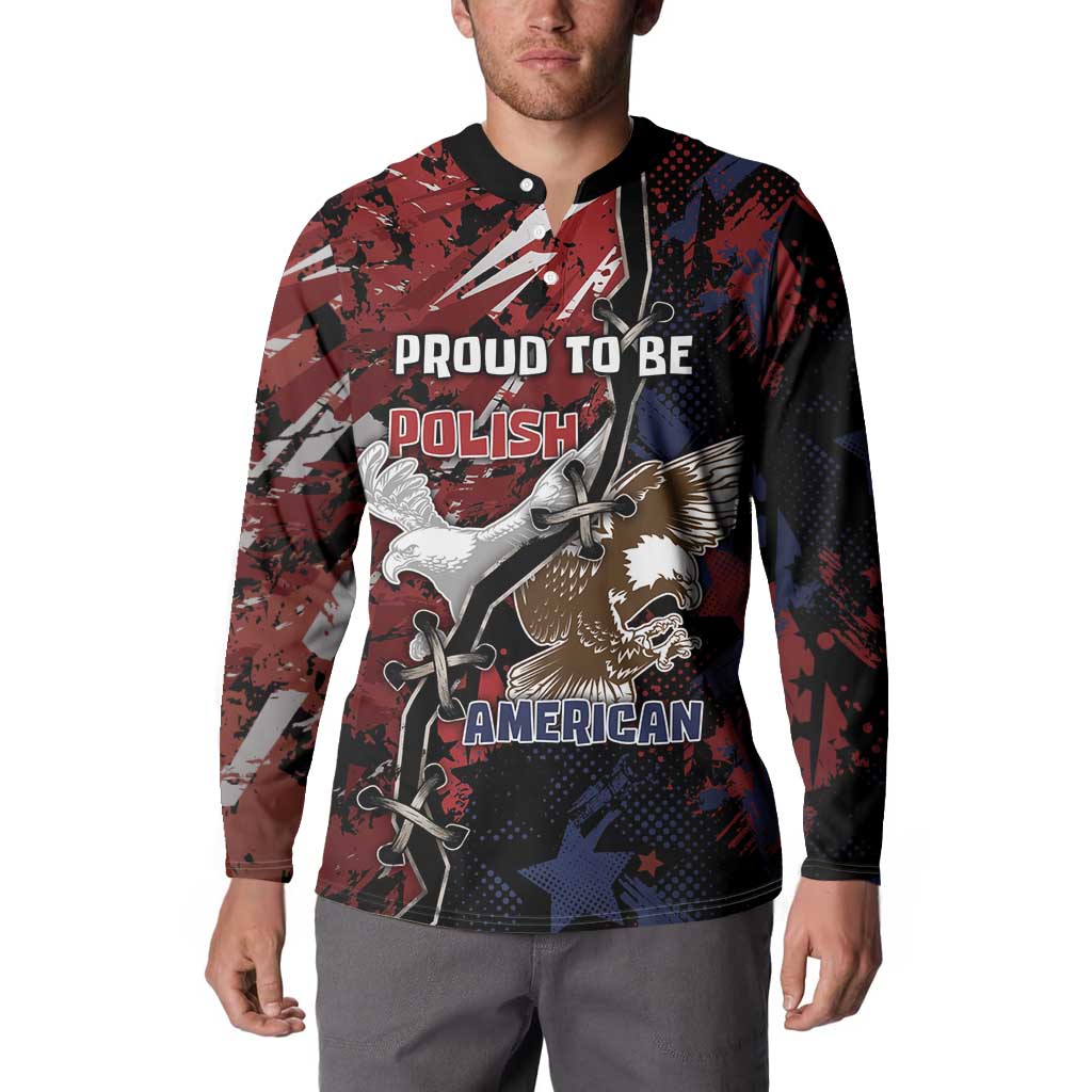 Personalized Polish American Heritage Month Button Sweatshirt Eagle With Grunge Style - Wonder Print Shop