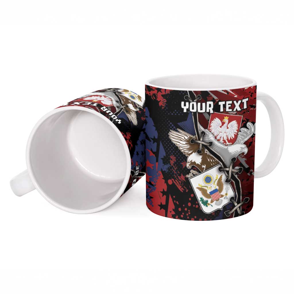 Personalized Polish American Heritage Month Ceramic Mug Eagle With Grunge Style - Wonder Print Shop